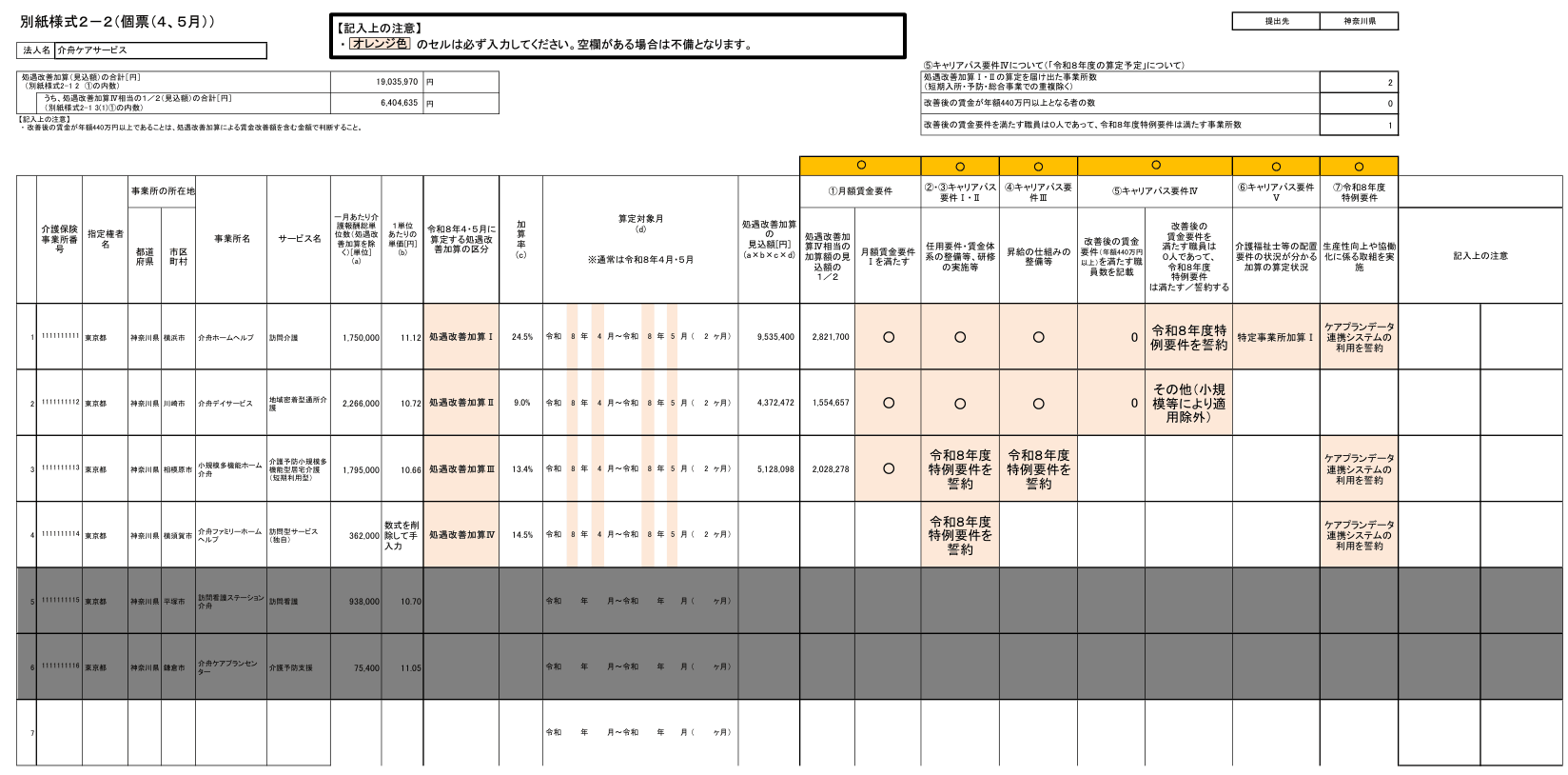 処遇改善計画書記入例_様式2