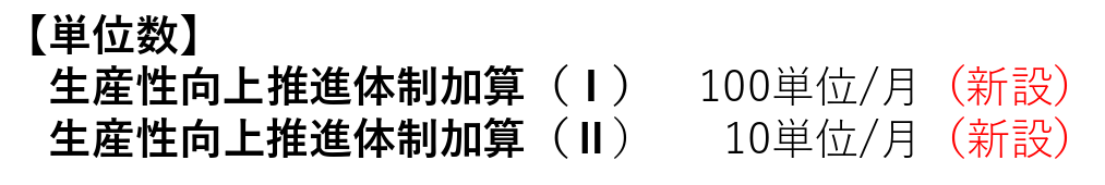 生産性向上推進体制加算の単位数